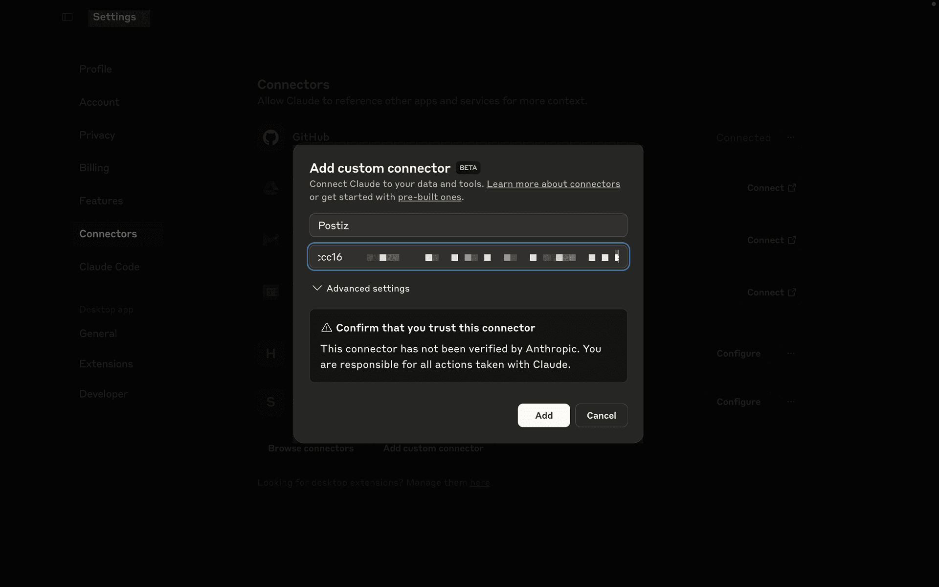 Adding a Custom Connector